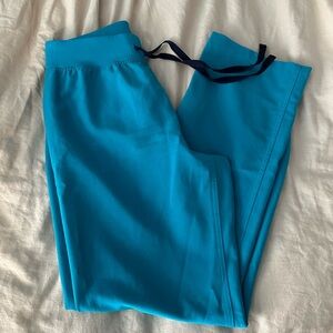 Figs Women's High Waisted Livingston Basic Scrub Pants in Teal